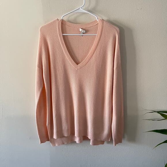 Joie Sweaters - Joie Womens Sweater Small Long Sleeve Thermal Waffle Knit V-Neck Pink